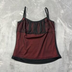 Vintage Beware Babydoll Tank Top Womens Medium Sheer Mesh Y2K Whimsigoth Capsule